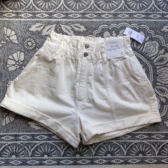 BNWT Abercrombie denim paper bag shorts - Picture 9 of 13